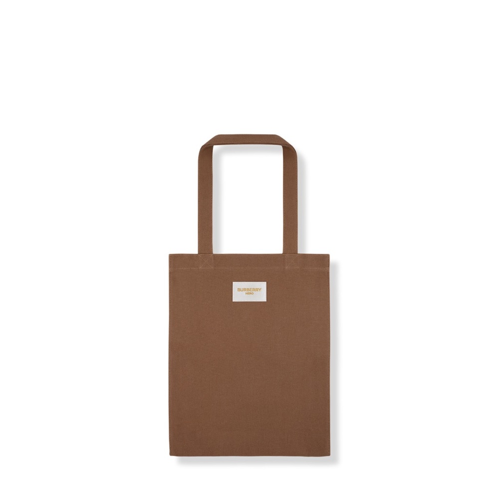 New Burberry Brown Canvas Tote Bag
